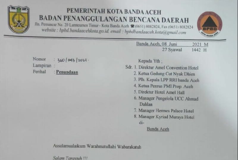 Banda Aceh Zona Merah Semua Kegiatan Berpotensi Kerumunan Ditunda The Aceh Post