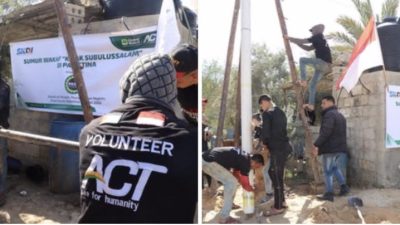 Di Tengah Konflik dan Krisis Air Bersih, Masyarakat Subulussalam Bangun Sumur Wakaf di Palestina