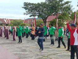 Gelar Senam Germas di SMA 1 Kluet Utara, Kadinkes: Ajak Siswa dan Guru Sukseskan Program Germas di Aceh Selatan