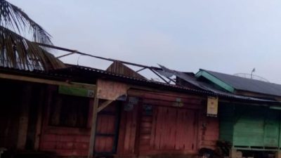 Empat Rumah Warga Agara Rusak Diterjang Angin Puting Beliung 