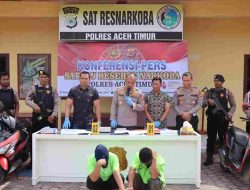 Dua Sejoli di Aceh Timur Ditangkap Penyalahgunaan Narkotika, Ditemukan Senjata Api