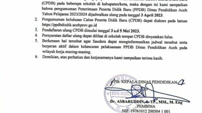 Pengumuman PPDB Disdik Aceh Molor, Aplikasi Sulit Diakses