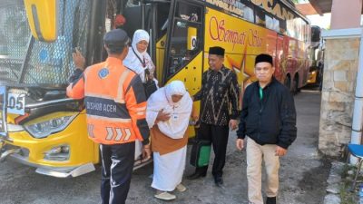 240 Jemaah Haji Aceh Timur Tiba di Asrama Haji Embarkasi Aceh
